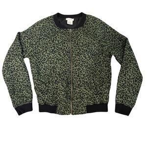 Beach Lunch Lounge Women's Bomber Wakanda Jacket Animal Print Full Zip sz M